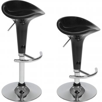 Pack of 2 Black Bar Stools