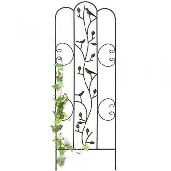 Treillis d’escalade autoportant à motif floral et oiseaux – 1858 cm
