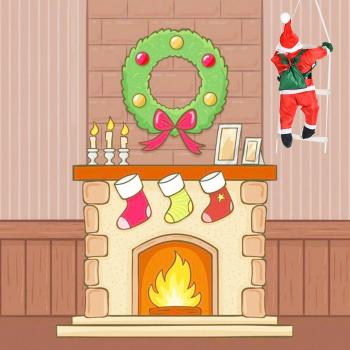 Colgante de Papá Noel 50 cm con Escalón