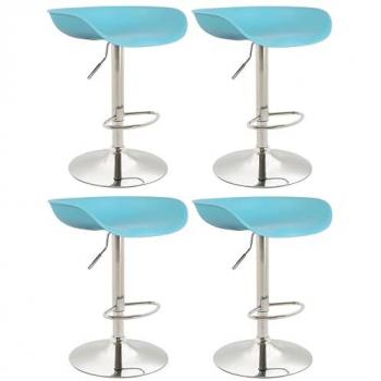 Blu Cromo Set di 4 Sgabelli da Bar