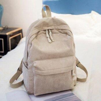 Girls' Corduroy School Backpack by Beibaobao