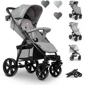 Lionelo Buggy ANNET, XXL Sonnenverdeck, Moskitonetz, Fußdecke für 0-36 Monate