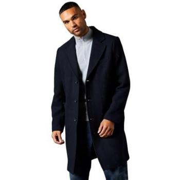 Signature 3‑Button Epsom Wool‑Blend Overcoat, Navy