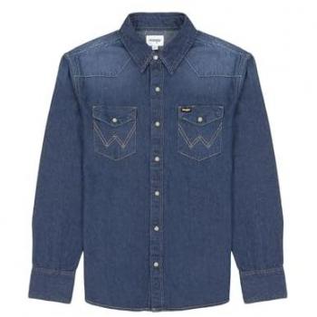 Camicia Wrangler 27MW a Maniche Lunghe 3XL Grigio Scuro