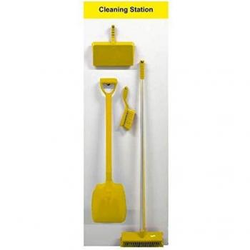 Fully Stocked Yellow Cleaning Shadow Board