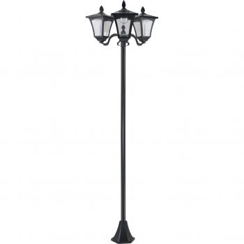 Lampadaire Outdoor Luminex – trois têtes LED, dimensions 51,5 × 47 × 182,5 cm