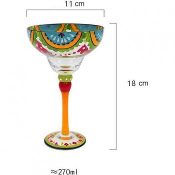 Verres à vin colorés, 270ml, en forme de Margarita, soufflés à la main, pour bar