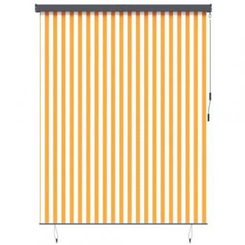 Store Roulant Extérieur Orange et Blanc 200x250 cm
