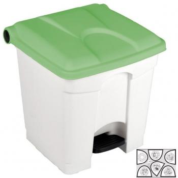 Cubo de Basura de 30 L con Tapa de Color Verde y Pedal Silencioso