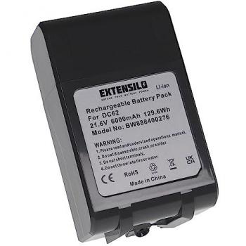 EXTENSILO 6000mAh Li-Ion Battery for Dyson DC59, DC61, V6, Motorhead Vacuum Cleaners