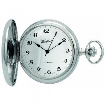 Woodford 1027 Pocket Watch, Chrome Finish, Full Hunter Edition