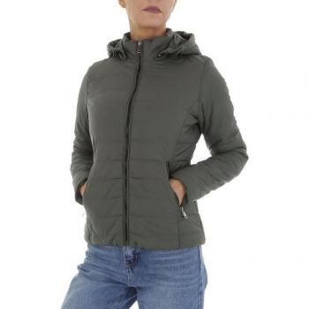 Damen-Übergangsjacke Ital-Design, grau, mit removabler Kapuze