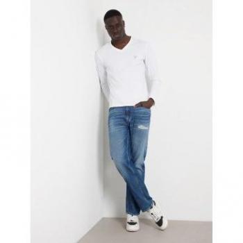 Guess Men's Long Sleeve V-Neck T-Shirt