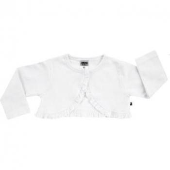 Bolero blanc avec chemise de corps JACKY à manches courtes et nœud papillon