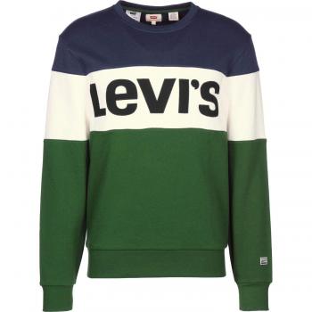 Levi's Sudadera Hombre Capucha Color Block Azul Verde Blanco