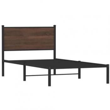 Cadre de lit en métal sans matelas chêne marron 100x200 cm