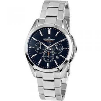 Jacques Lemans Classic Derby Herrenuhr – Edelstahl Chronograph 1‑1945E