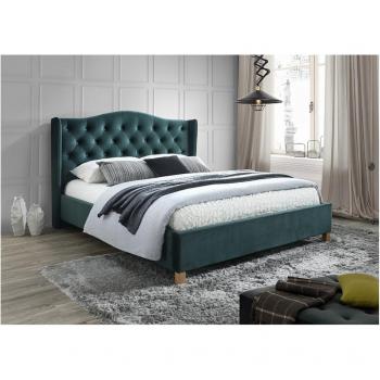 Lit double Aspen velours 160 x 200 cm vert royal