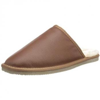 Hush Puppies Coady Tan Leather Memory Foam Men's Slipper
