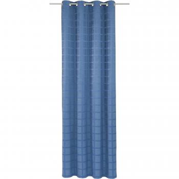 Vorhang WIRTH Toco-Karo Gardinen Gr. 145cm, Ösen, 132cm, blau