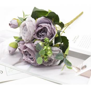 Christmas Peony Decoration with 5 Heads