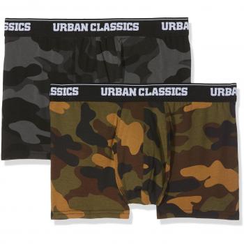 Urban Classics 2-Pack Camo Boxer Shorts for Men
