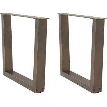 Mesa Centro Patas V Acero Natural 60×42‑43,3 cm – TORANA