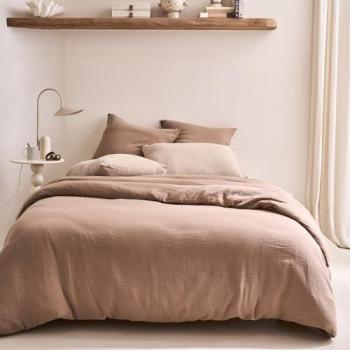 Couette Gaze Coton TENDRESSE Marron – Variante Unie