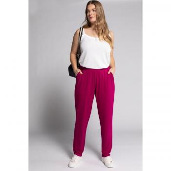 Pantaloni Jersey Donna Rena, Cintura Elastica, Gamba Stretta, Rosa, Taglia 56/58, Viscosa
