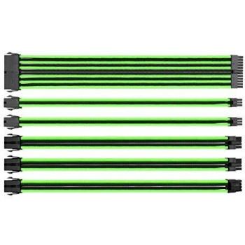 Thermaltake Netzteil‑Extender – Schwarzer/Grüner Sleeve