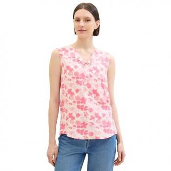 Tom Tailor Blusentop mit Allover-Print in Pink, Größe 38
