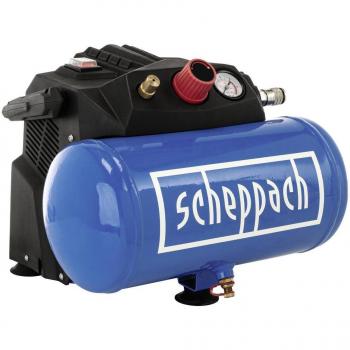 Compresor de Aire Scheppach HC06 Horizontal 1200 W 6 L, tipo portátil, potencia de 1200 W, capacidad del tanque de 6 litros, incluye accesorios