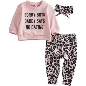 Kit Vêtements Bébé Femme : Léopard, T‑shirt et Pantalon d’Automne