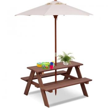 Mesa de Picnic 3 en 1 para Niños con Paraguas y Actividades