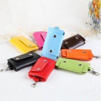 Cartera de llaves de coche de cuero sintético multicolor