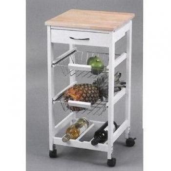 CARRO COCINA 2 CESTAS+BOTELLERO 76x37x37cm CLOSET