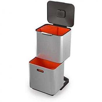 Papelera Totem Max con separación y reciclaje de residuos, 60 l, filtro de carbón activo, acero inoxidable
