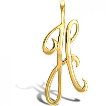 Pendentif lettre H en or jaune 9ct Jewelco London