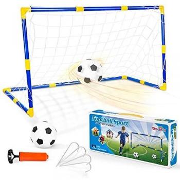 Indoor/Outdoor Dreamon Mini Soccer Goal Post, Net & Ball Pump Set