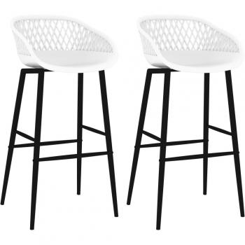 Vidaxl White Bar Chairs Set of 2