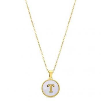 Collar de Letras Luxenter en Madreperla Blanca y Oro 18K