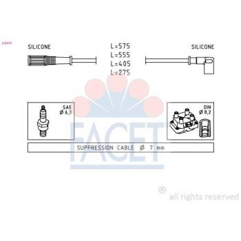 FACET 4.9398 Juego de cables de bujías