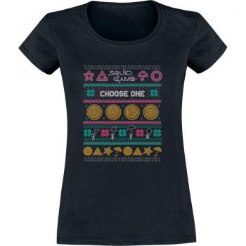 T‑shirt Femme Noir Squid Game « Dagalog Cookie » – tailles S à XXL