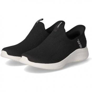 Skechers Women's Ultra Flex 3.0 Easy Win Slip‑In Shoes in Black (Vegan, Machine Washable)