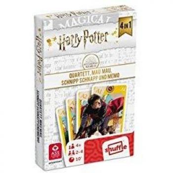 ASS 22584064 Harry Potter-4 in 1 spielbar als Quartett, Mau, Schnipp Schnapp und Memo