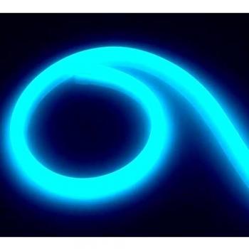 Néon Flexible 360° Circulaire, 120 LED/m, Bleu, Dimmable, IP67, 15 m