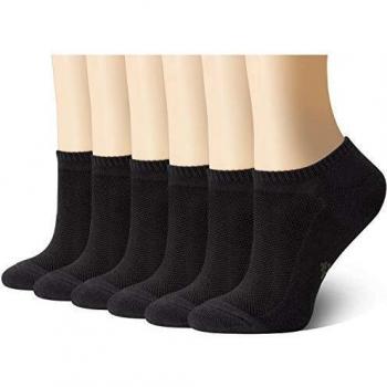 Chaussettes unisexes en bambou ultra-douces athlétiques, paquet de 6, noir, taille L