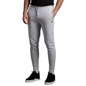 Lyle and Scott Herren Skinny Sweatpants Baumwolle Gr. 27-32, Hellgrau Melange