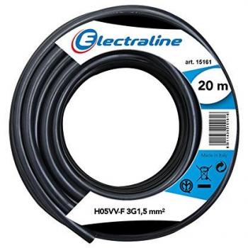 Câble Noir H05VV-F 3G1.5mm² 20m Electraline