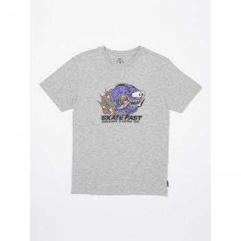 Camiseta Volcom Skate Fast Matiz Gris Humo – Niños